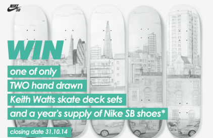 Nike SB Competition – Win a set of Keith Watts skate decks and a year’s supply of Nike SB shoes Nike SB Competition – Win a set of Keith Watts skate decks and a year’s supply of Nike SB shoes