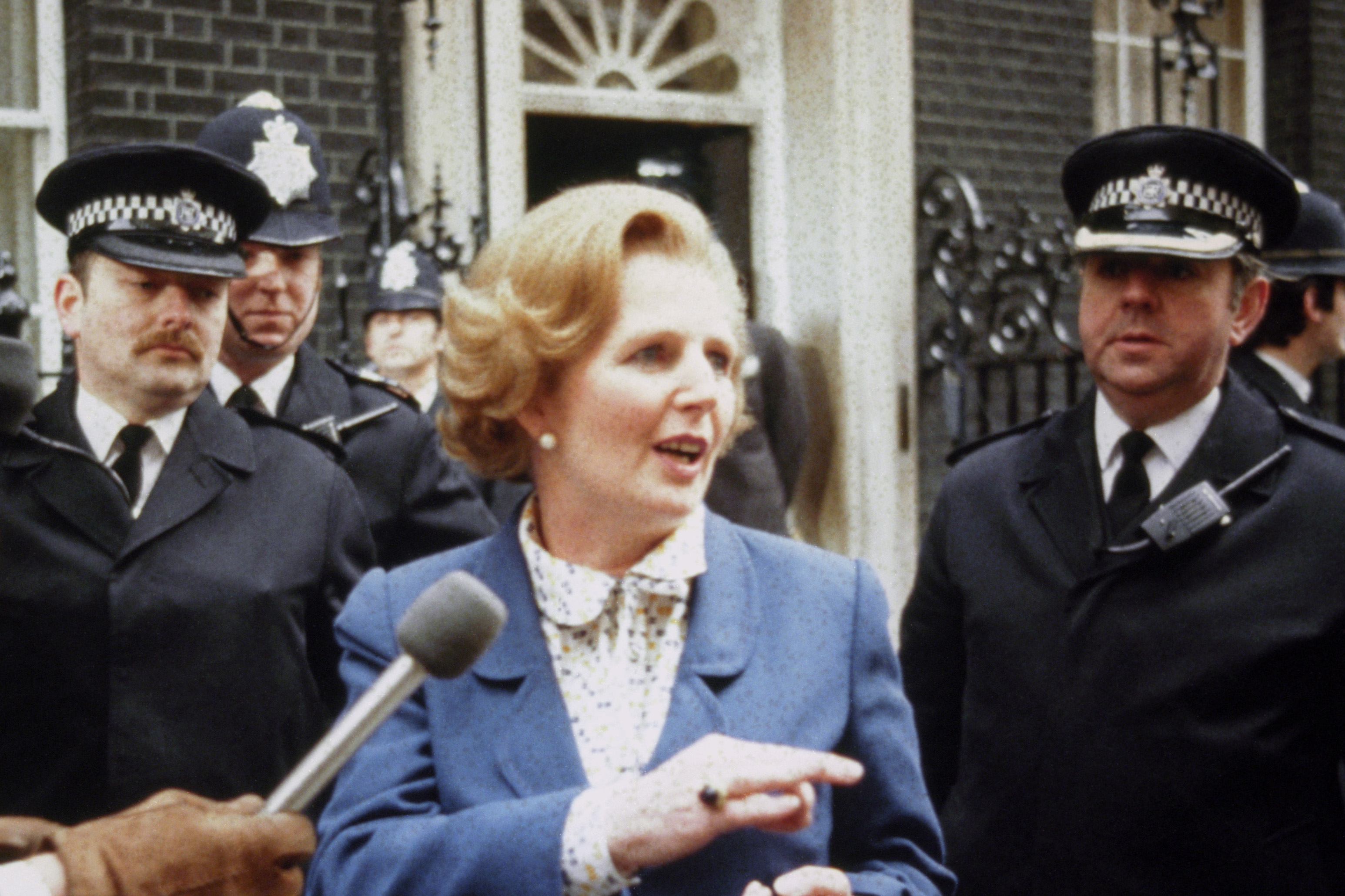 Britain's first women Prime Minister, Margaret Thatcher arrives at no.10 Downing Street to take up office following the Conservative victory in the general election.