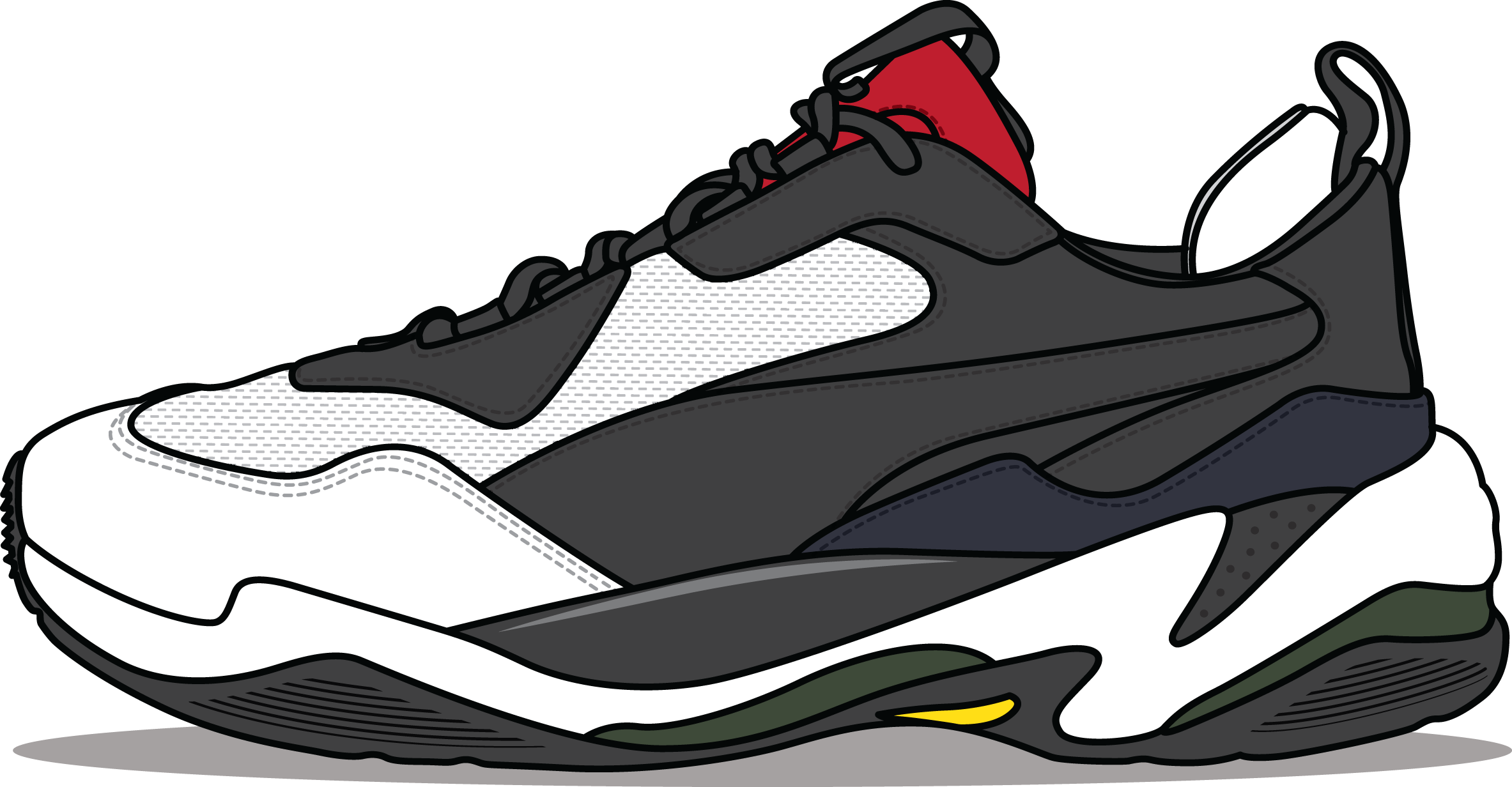 PUMA Thunder Spectra Black White White Grey size blog